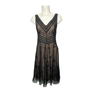 BCBG‎ Maxazria Black Lace Sleeveless Dress Sz 2 Retro 1920’s, Gatsby